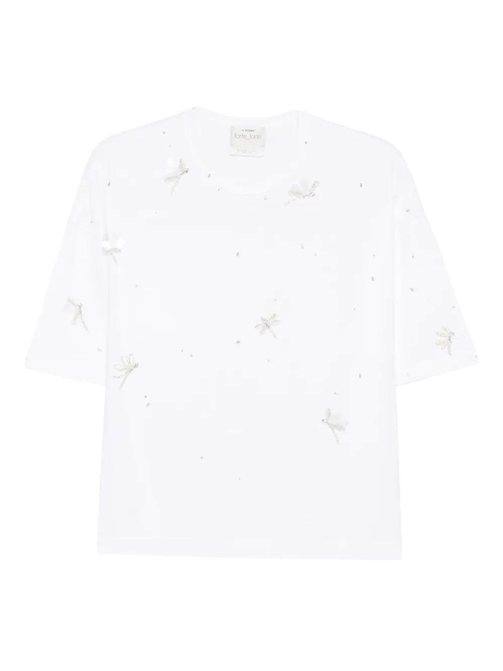 Forte Forte Dragonfly Embellished Short-sleeved T-shirt In White
