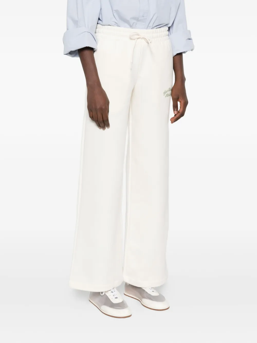 New Balance Katoenen trainingsbroek met borduurwerk Beige