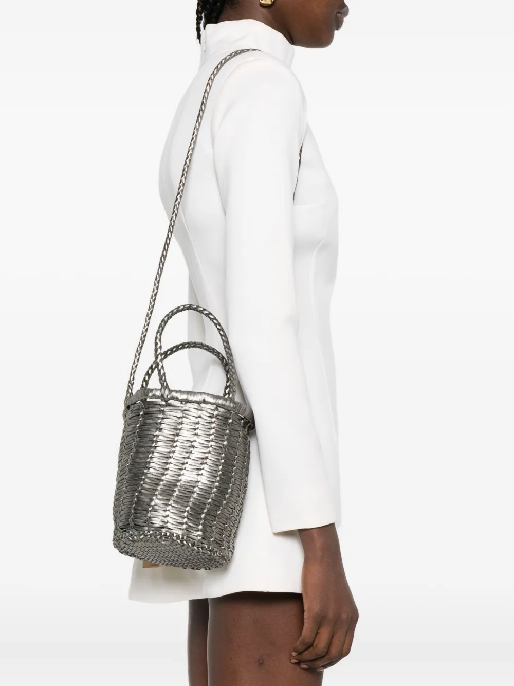 DRAGON DIFFUSION woven leather bucket bag Grijs