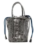 DRAGON DIFFUSION woven leather bucket bag - Grey