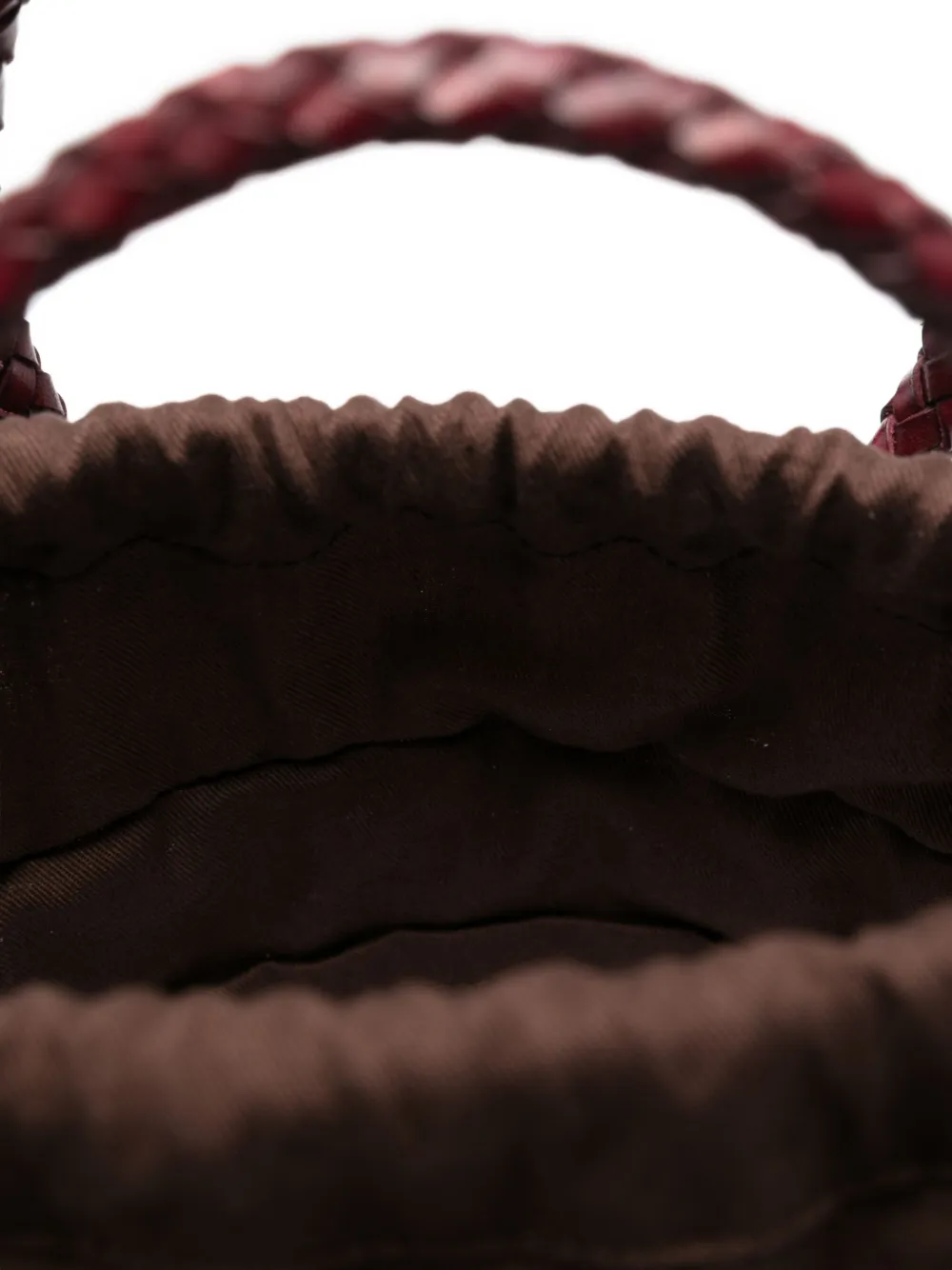 Dragon Diffusion Braided Leather Bucket Bag In Red