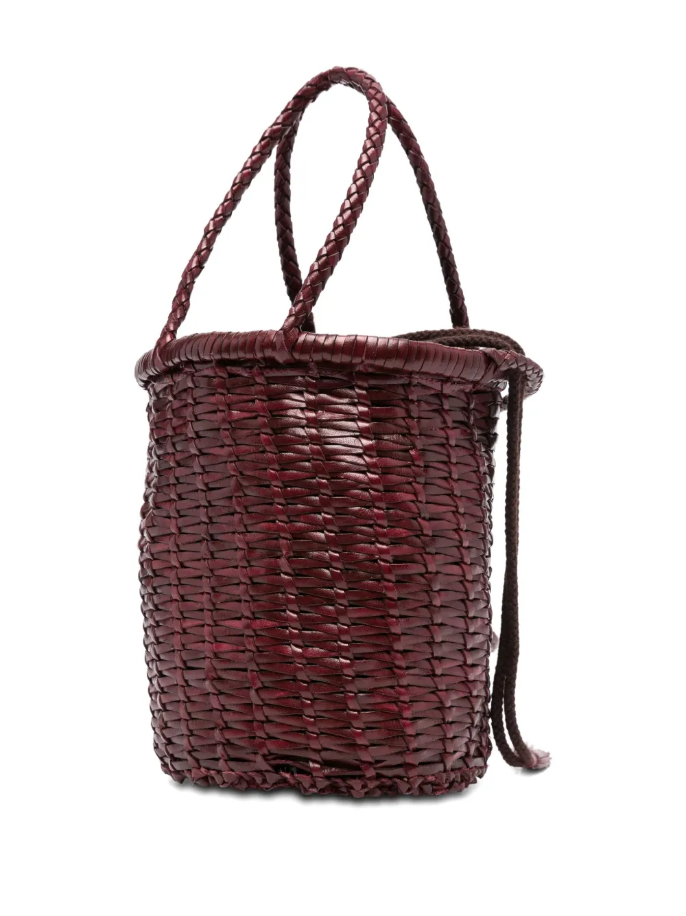 Dragon Diffusion Braided Leather Bucket Bag In Red