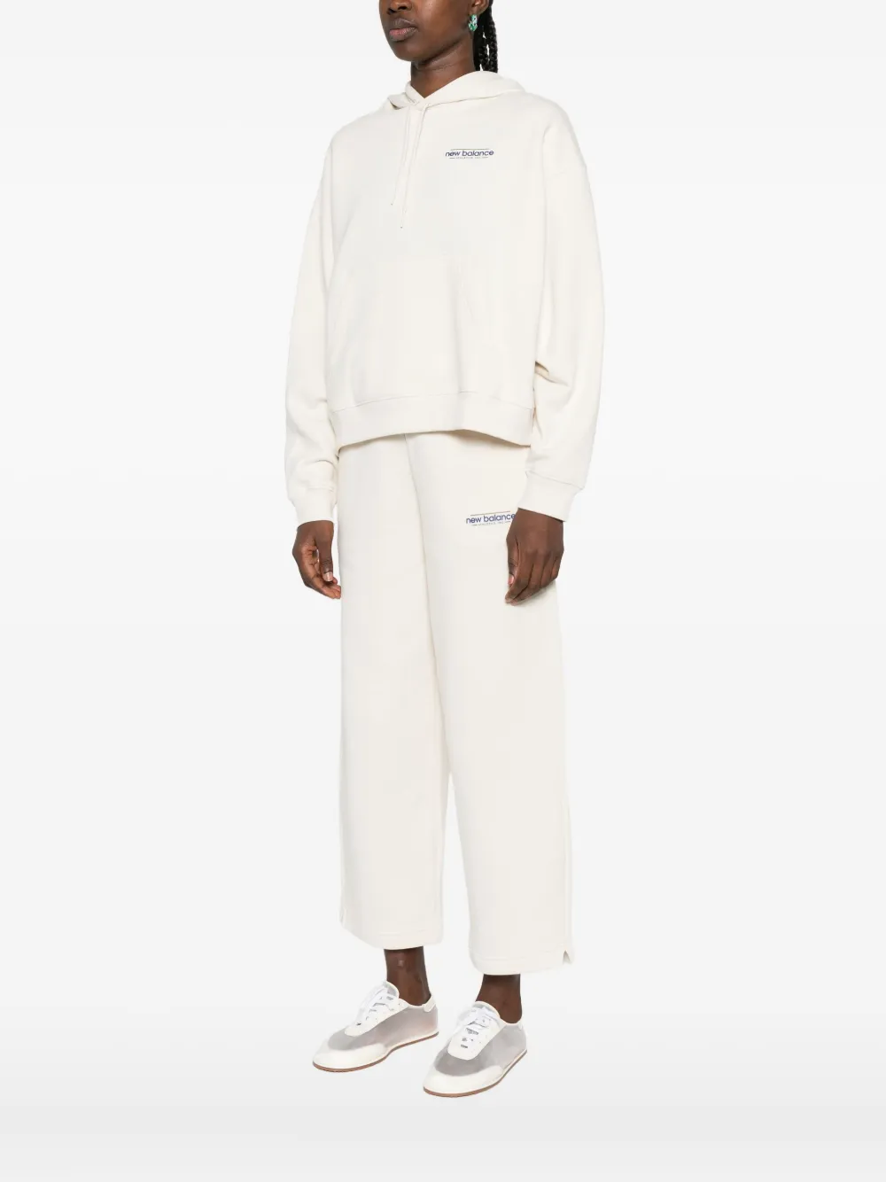 New Balance Hoodie met geborduurd logo Beige