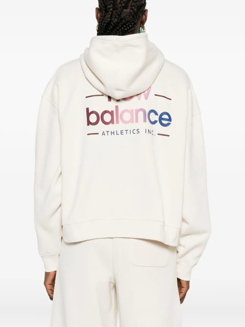 New Balance Hoodie met geborduurd logo Beige