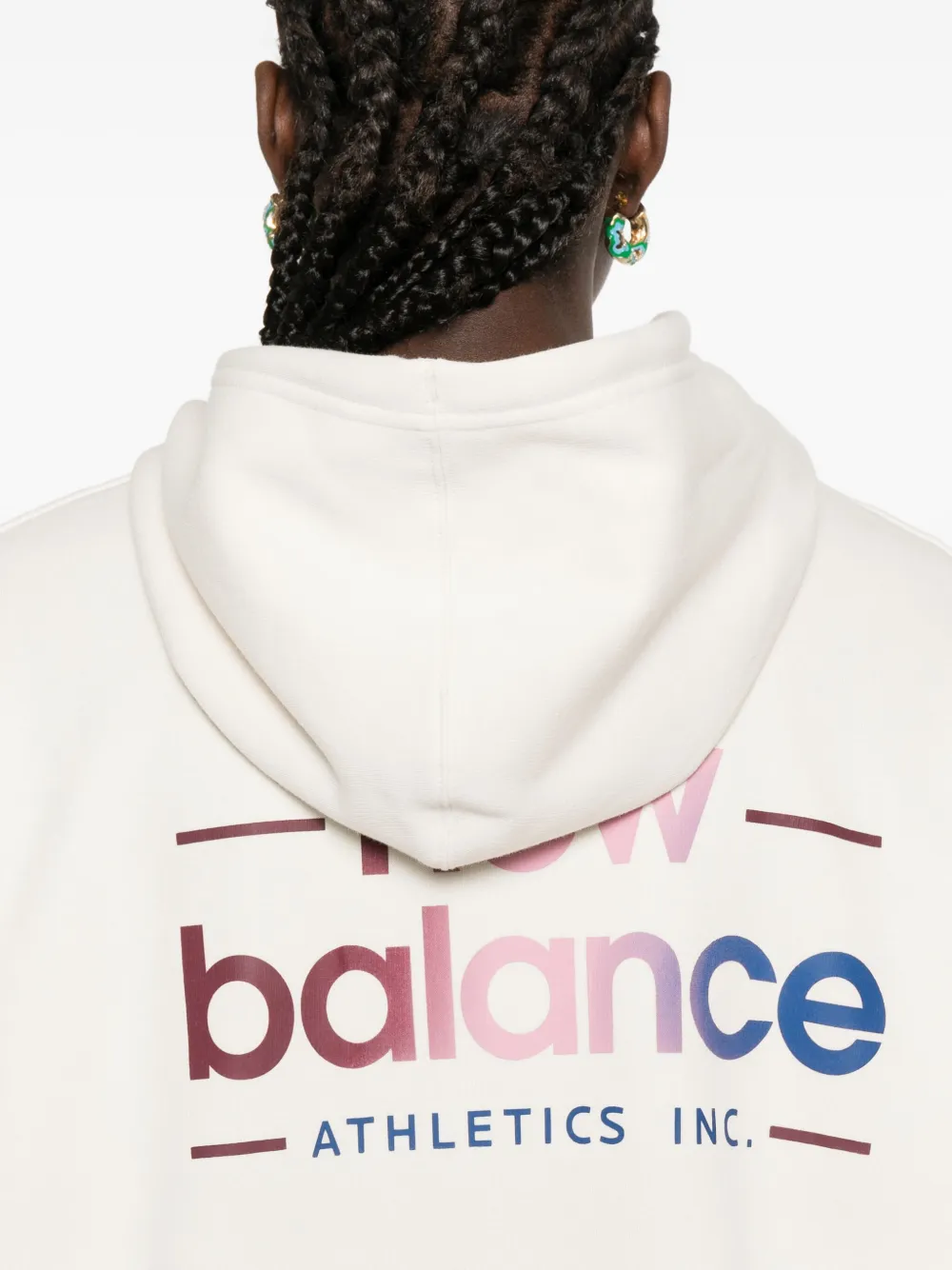 New Balance Hoodie met geborduurd logo Beige