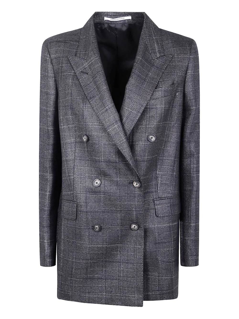 Tagliatore checked double-breasted jacket Zwart