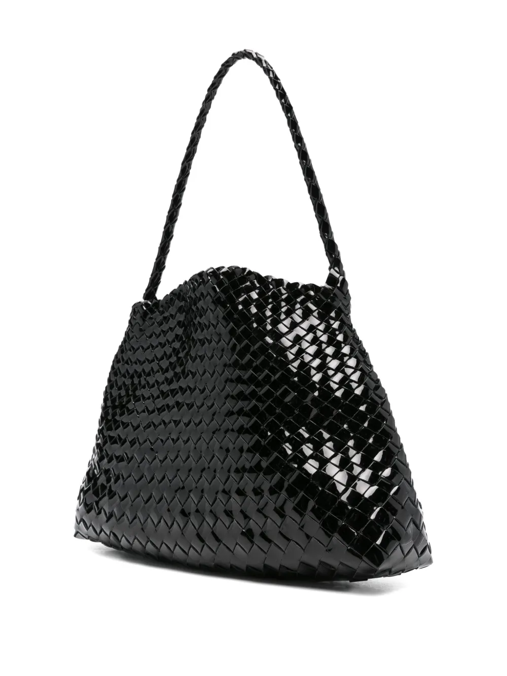 DRAGON DIFFUSION Lakleren geweven shopper Zwart