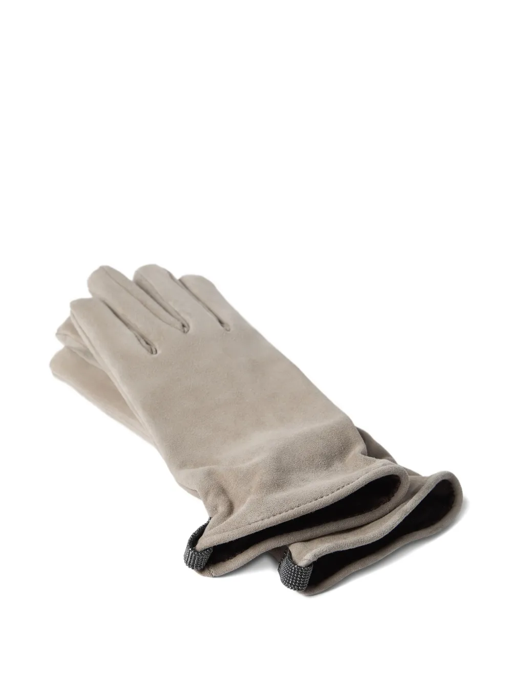 Brunello Cucinelli gathered-detail leather gloves - Beige