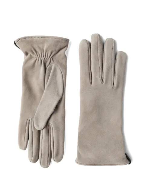 Brunello Cucinelli gathered-detail leather gloves