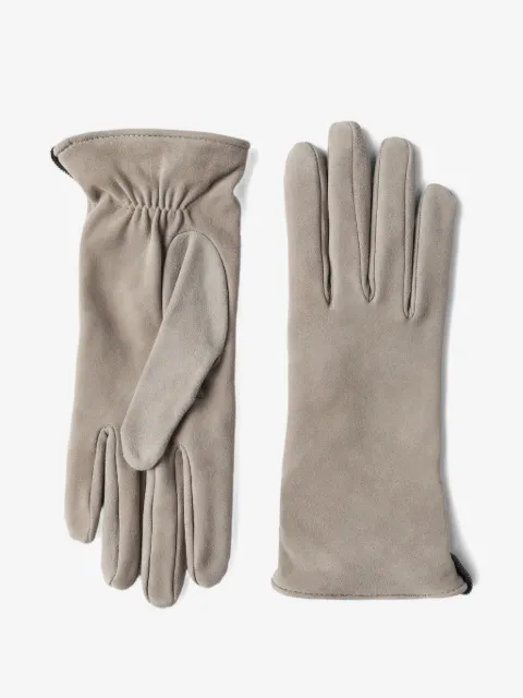Brunello Cucinelli guantes con detalle fruncido