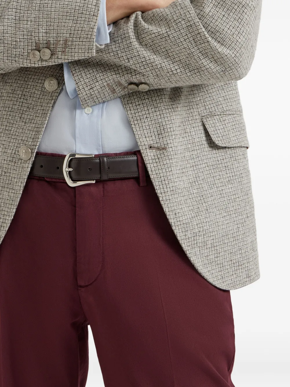 Brunello Cucinelli Gabardine broek met geverfd effect Rood