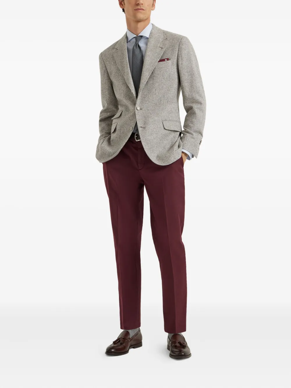 Brunello Cucinelli garment-dyed gabardine trousers - Rood