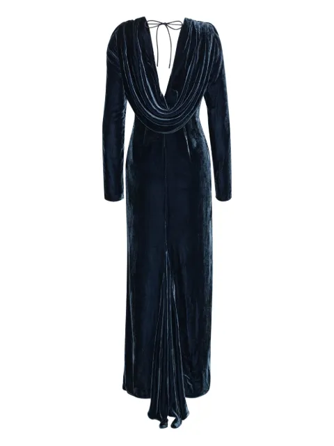 ROTATE BIRGER CHRISTENSEN scoop-neck velvet maxi dress