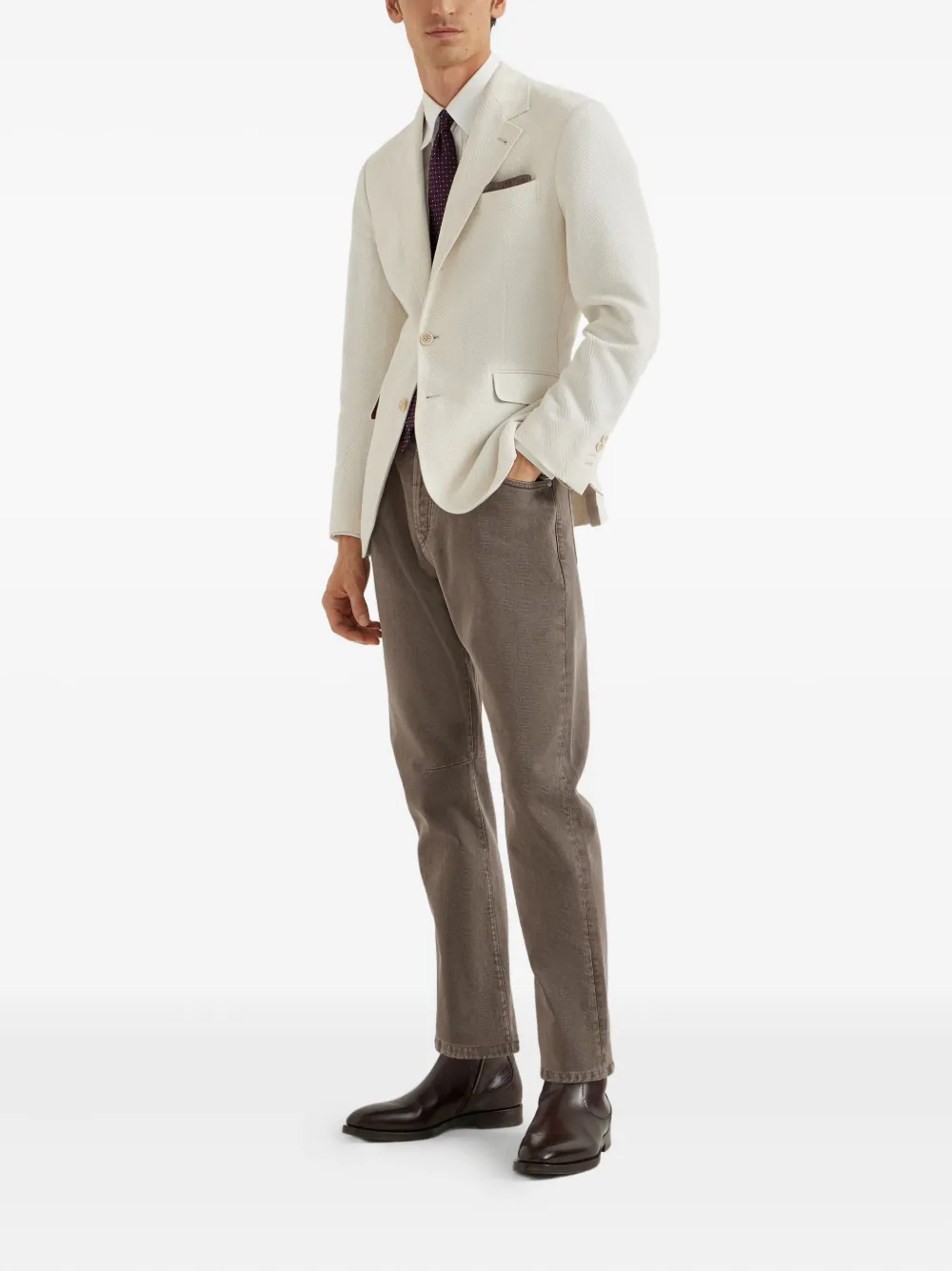 Brunello Cucinelli Leisure five-pocket cotton jeans - Grijs