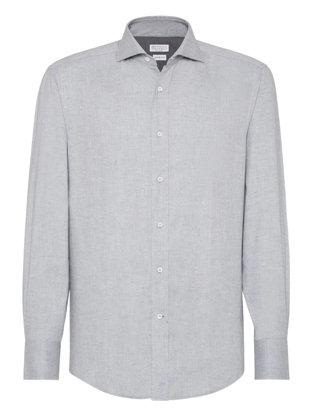 Brunello Cucinelli Overhemd met chevron streep en lange mouwen Grijs