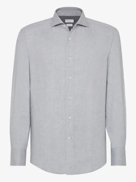 Brunello Cucinelli camisa manga larga con motivo chevron