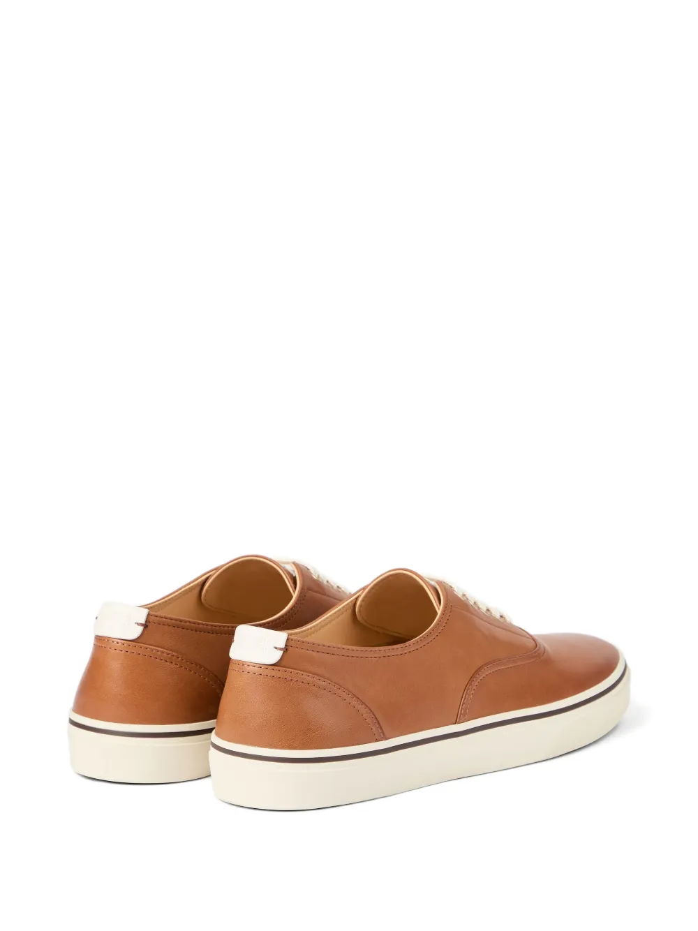 Brunello Cucinelli calfskin lace-up sneakers Brown