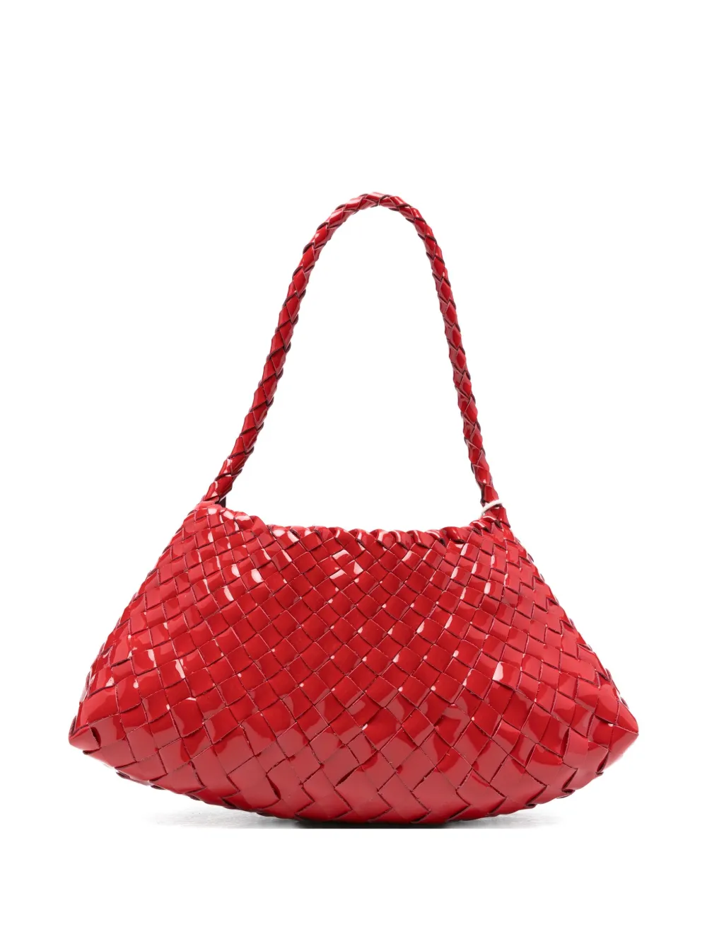 DRAGON DIFFUSION Rosanna woven-leather shoulder bag Rood