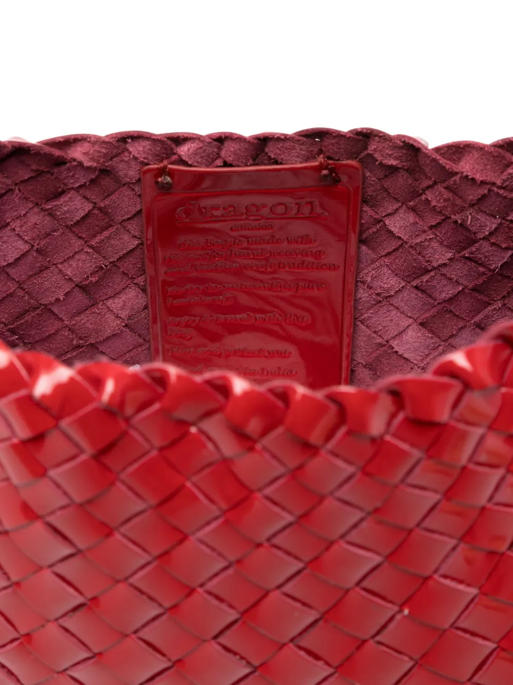 DRAGON DIFFUSION Rosanna woven-leather shoulder bag Rood
