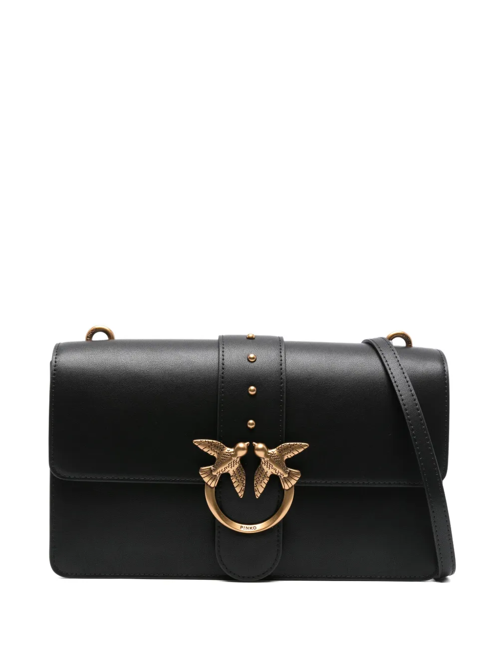 PINKO Love One Classic レザーショルダーバッグ S - ブラック PINKO Love One Classic レザーショルダーバッグ S - ブラック