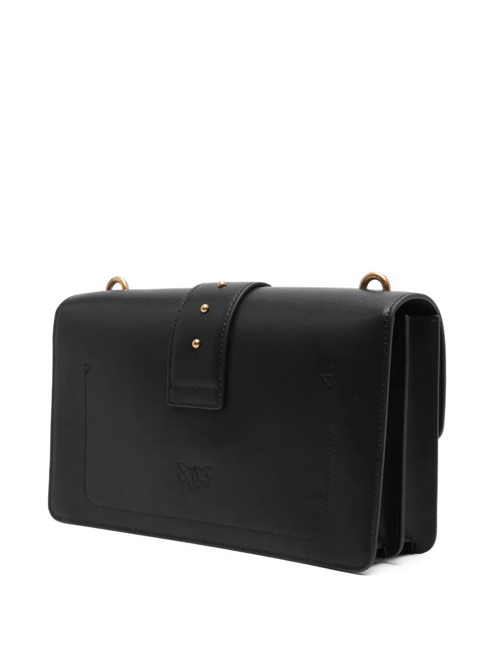 PINKO Kleine Love One Classic leren crossbodytas Zwart