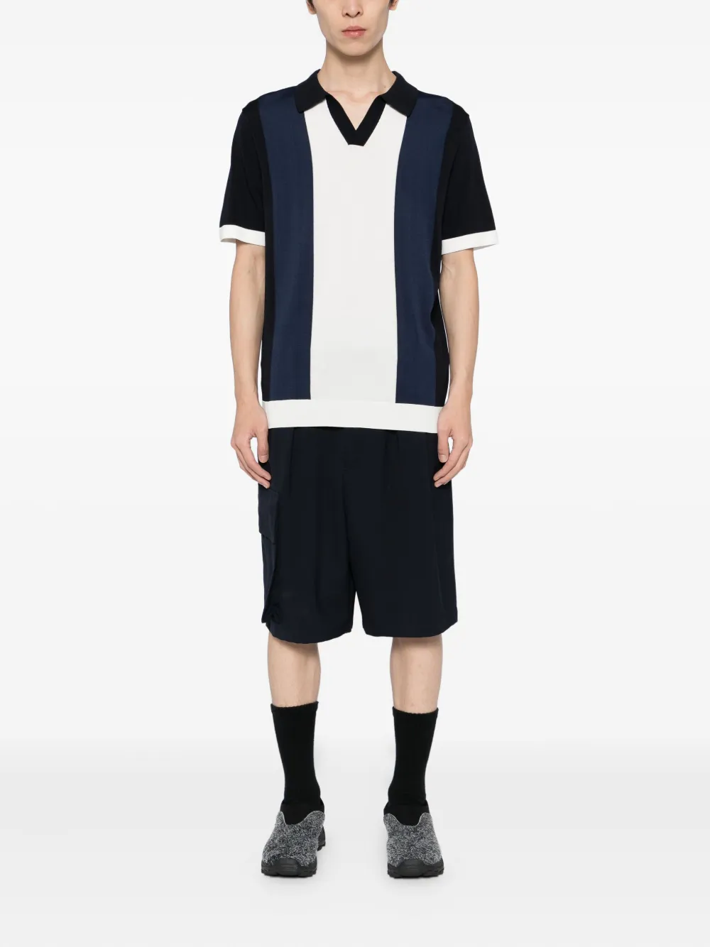 RAITH color block polo shirt - Blauw