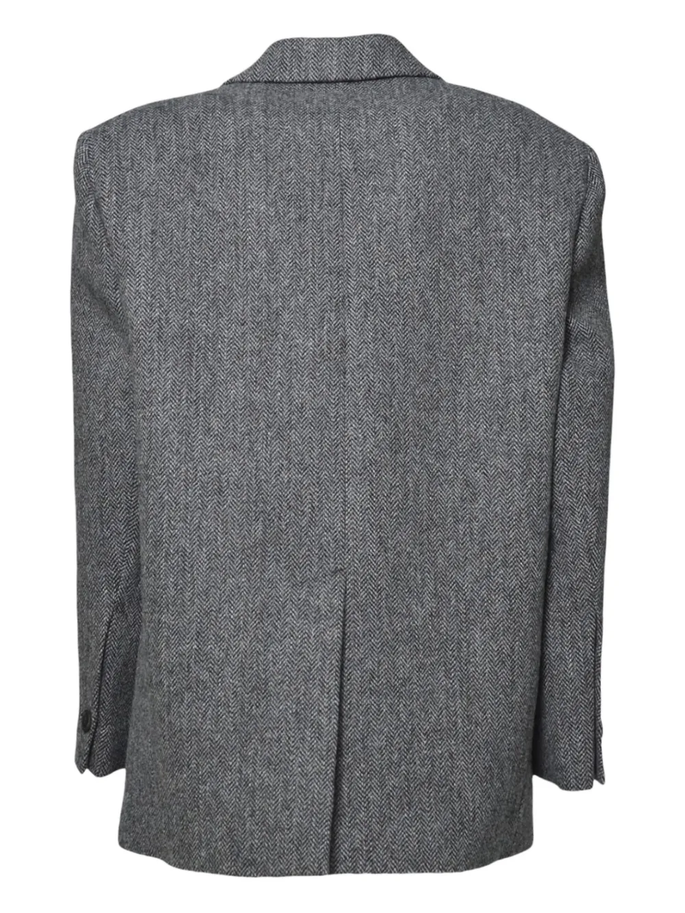 Weekend Max Mara Herringbone-pattern Single-breasted Blazer In Gray