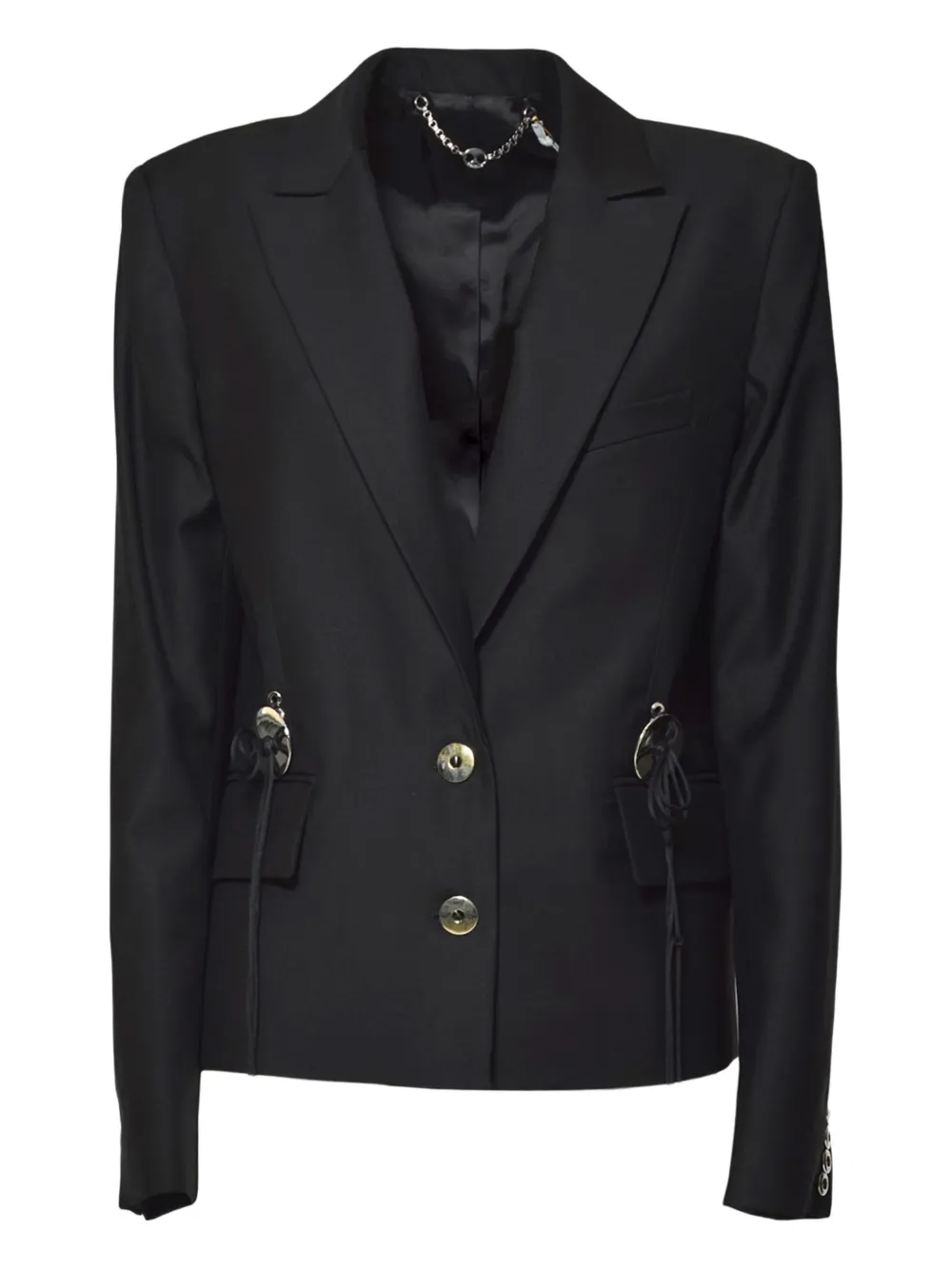 Rabanne Buttoned Blazer In Black