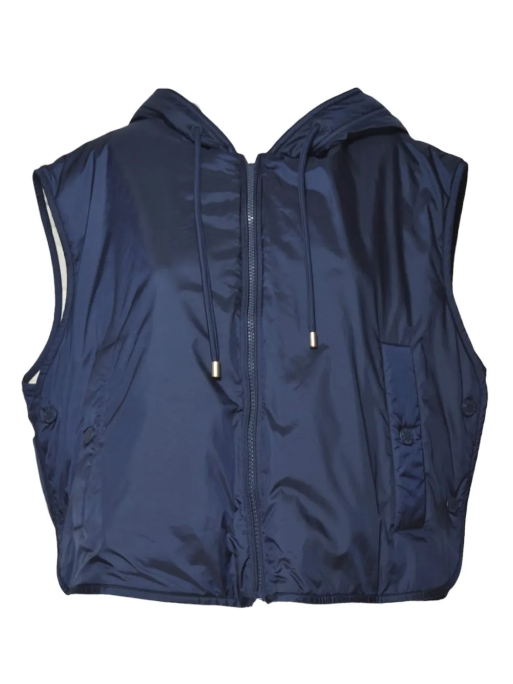 Weekend Max Mara Hooded Sleeveless Gilet In Blue