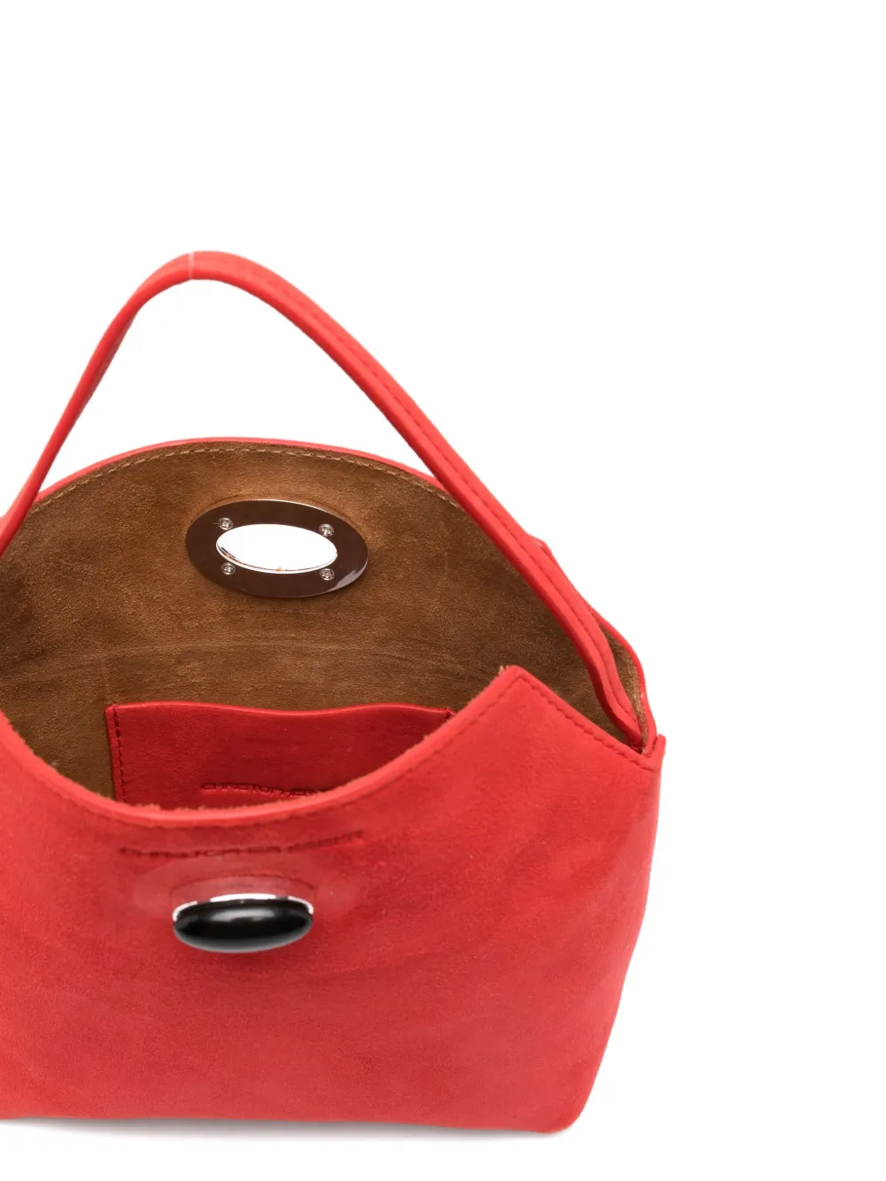 Christopher Esber Suède mini-shopper met draaislot Rood