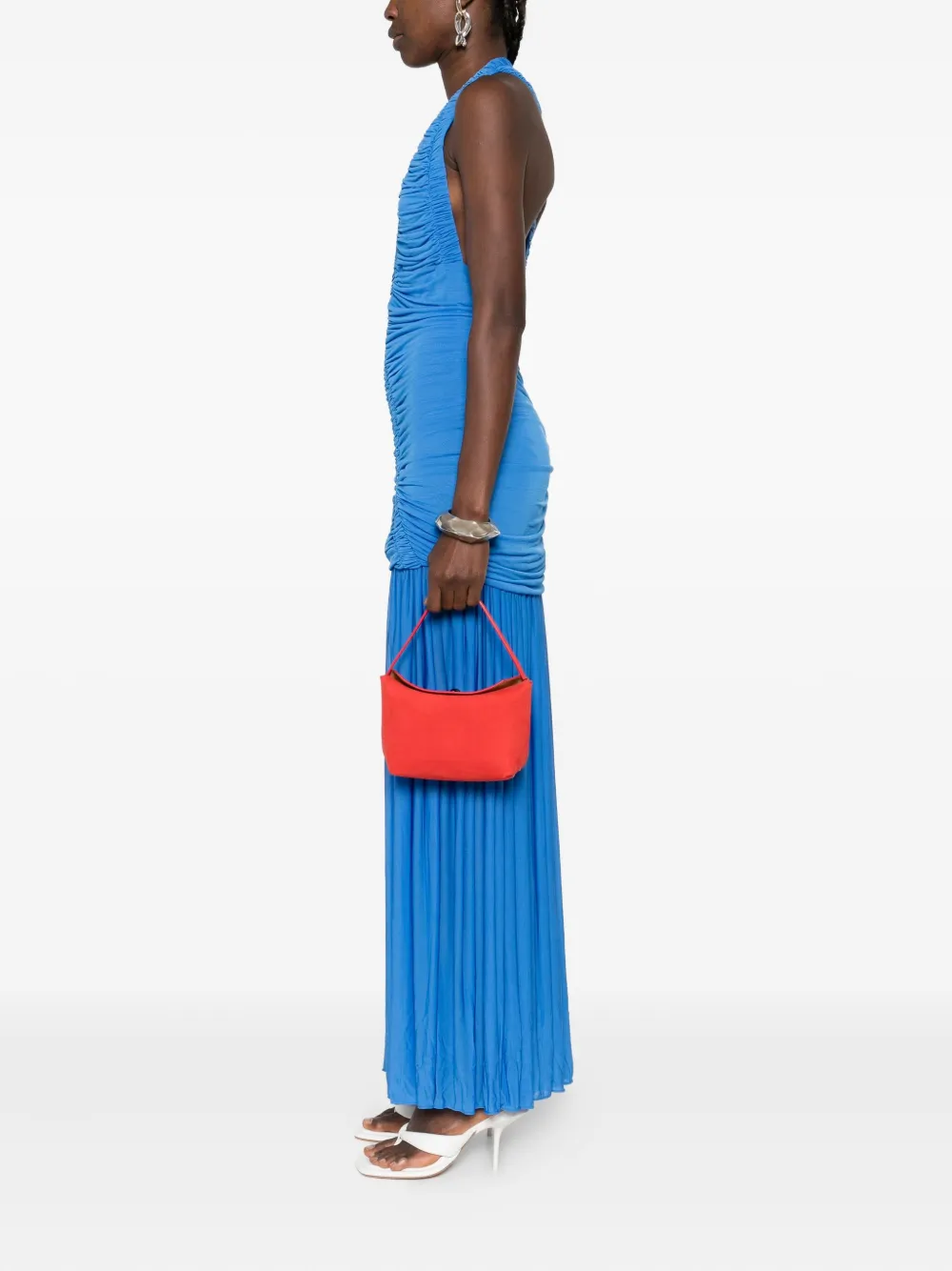 Christopher Esber Turnlock suede mini tote bag - Rood