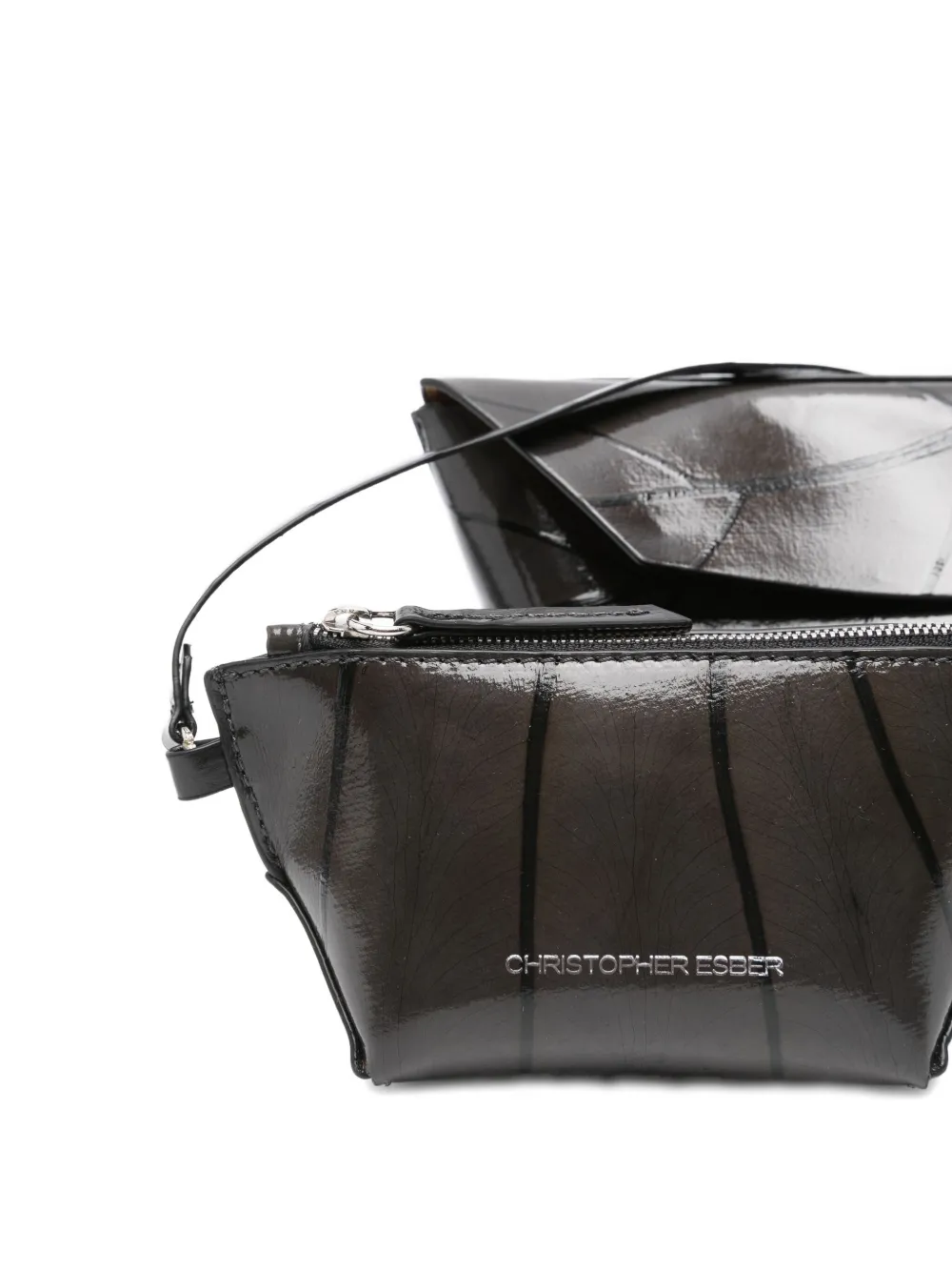Christopher Esber Gondola Leaf lakleren shopper Zwart