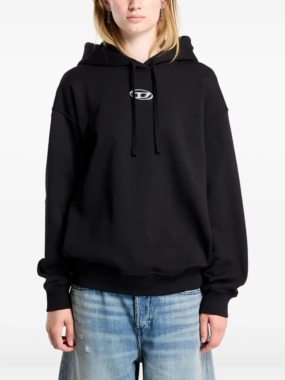 logo-embroidered hoodie