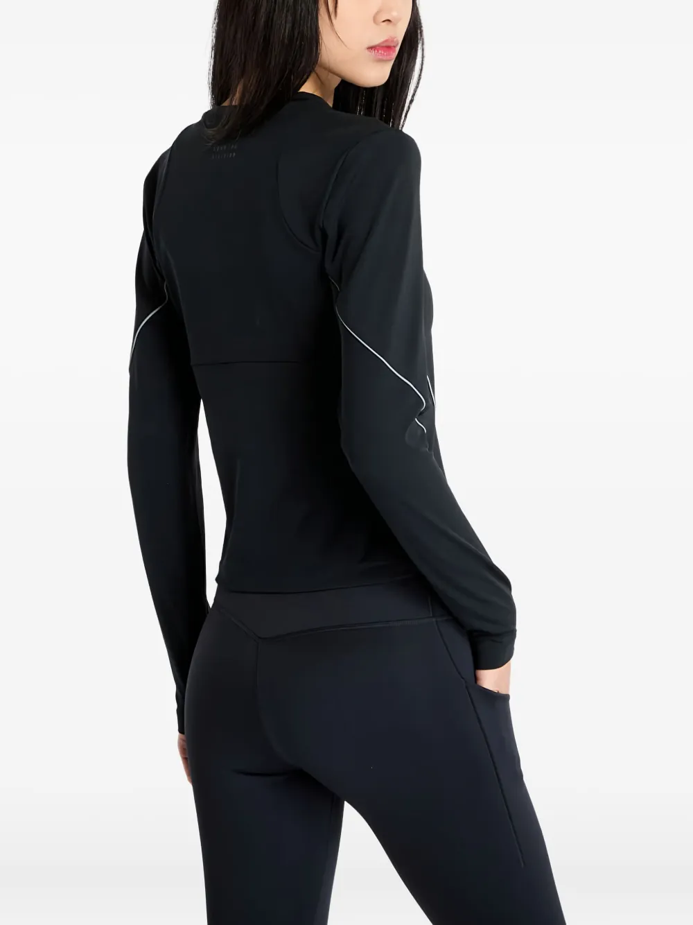 Nike long-sleeve panelled top Zwart