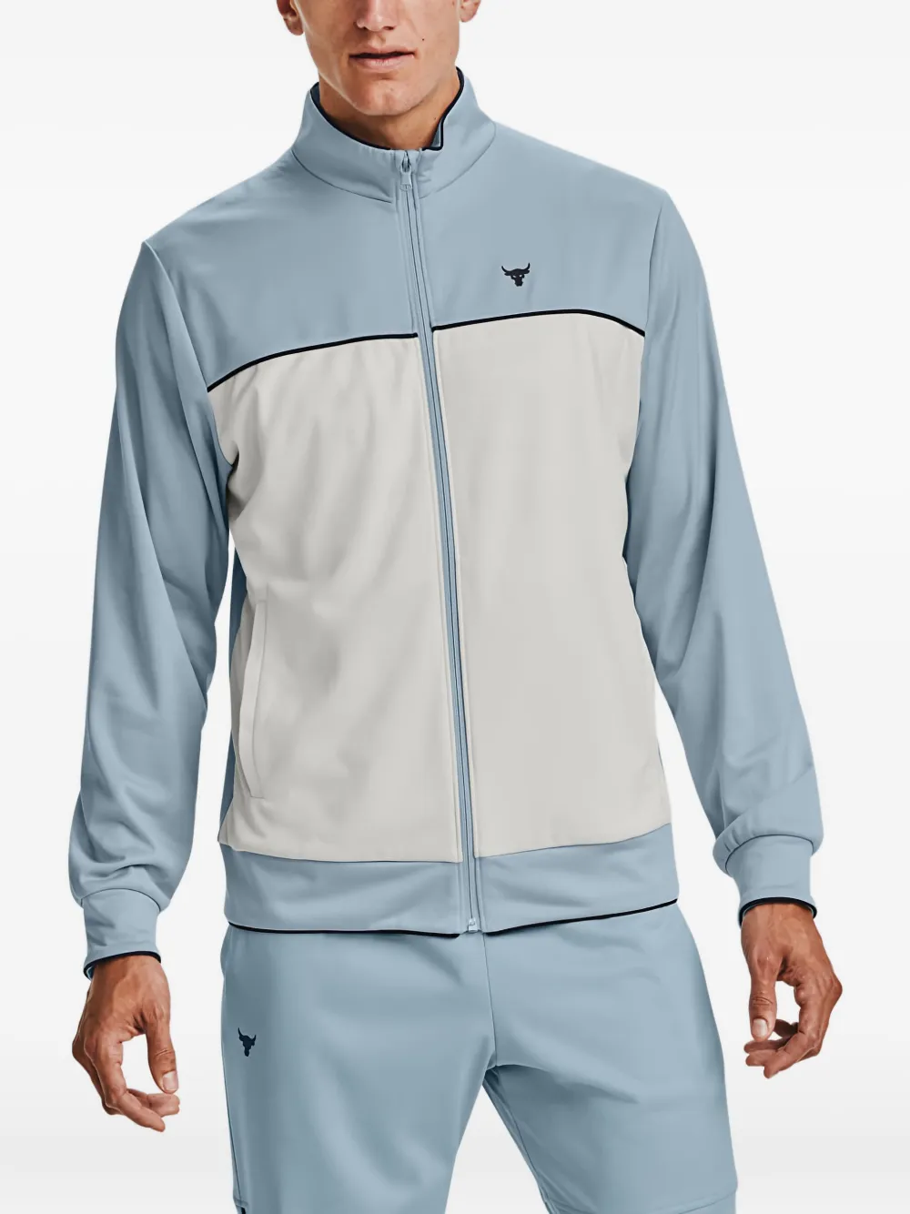 Under Armour Project Rock two-tone zip-up track jacket | Blue | Image 1