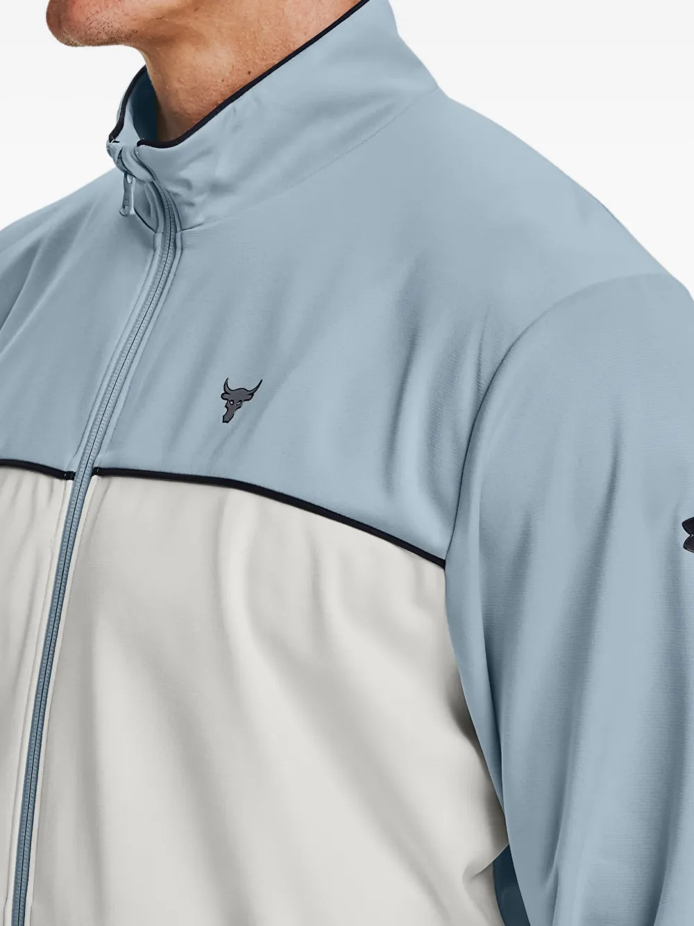 Under Armour Project Rock Two-tone Zip-up Track Jacket In Blue