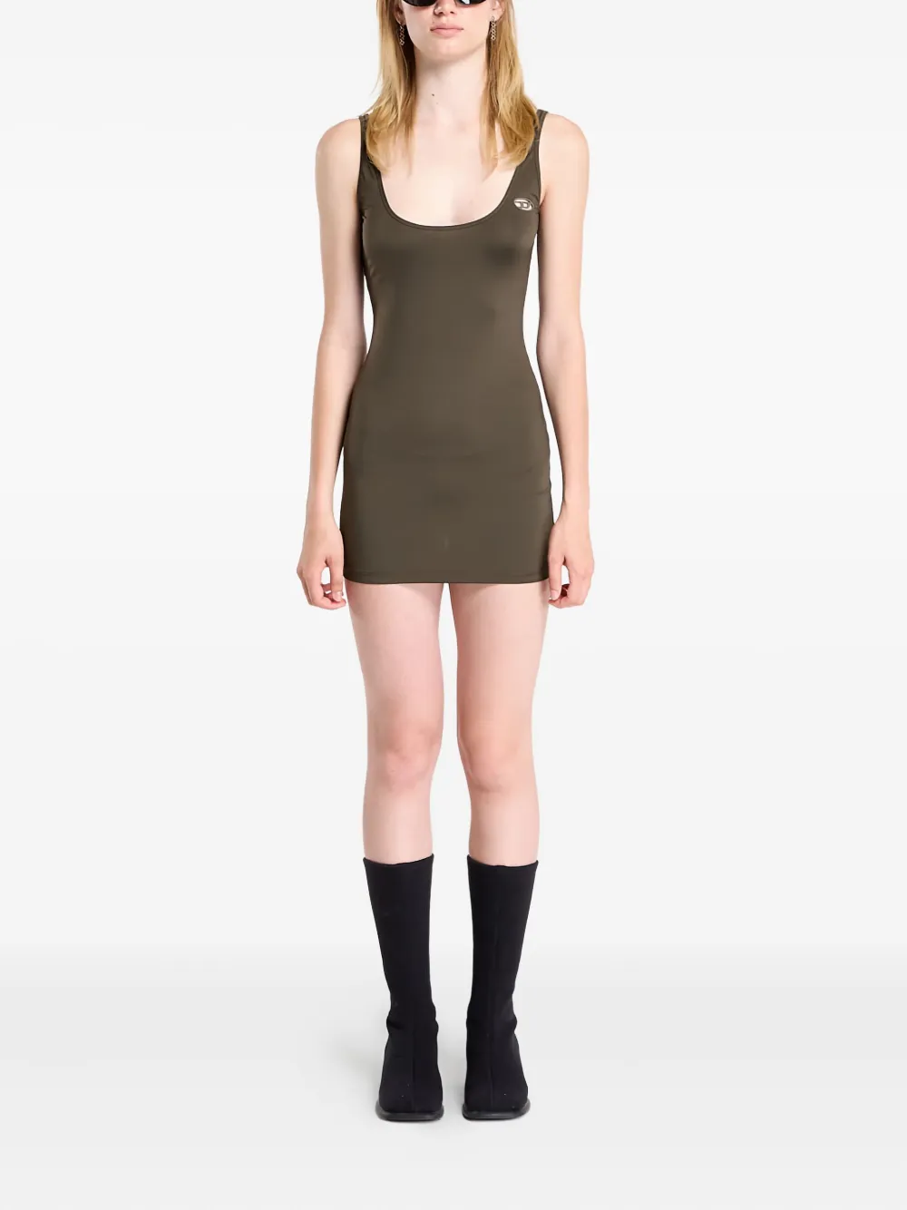 Diesel scoop-neck dress Groen