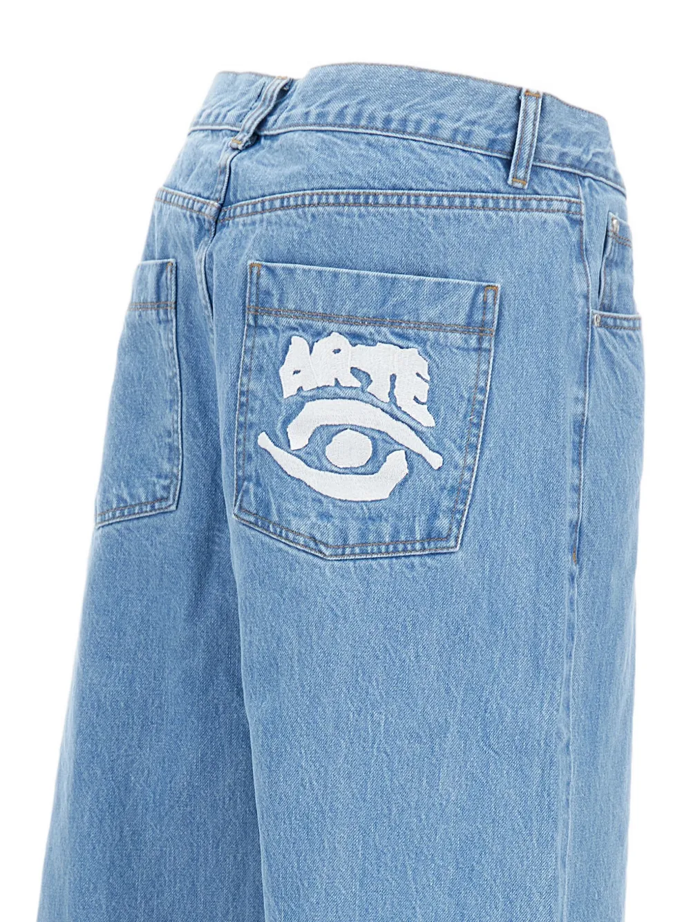 Arte Antwerp Logo Patch-pocket Jeans In Multi