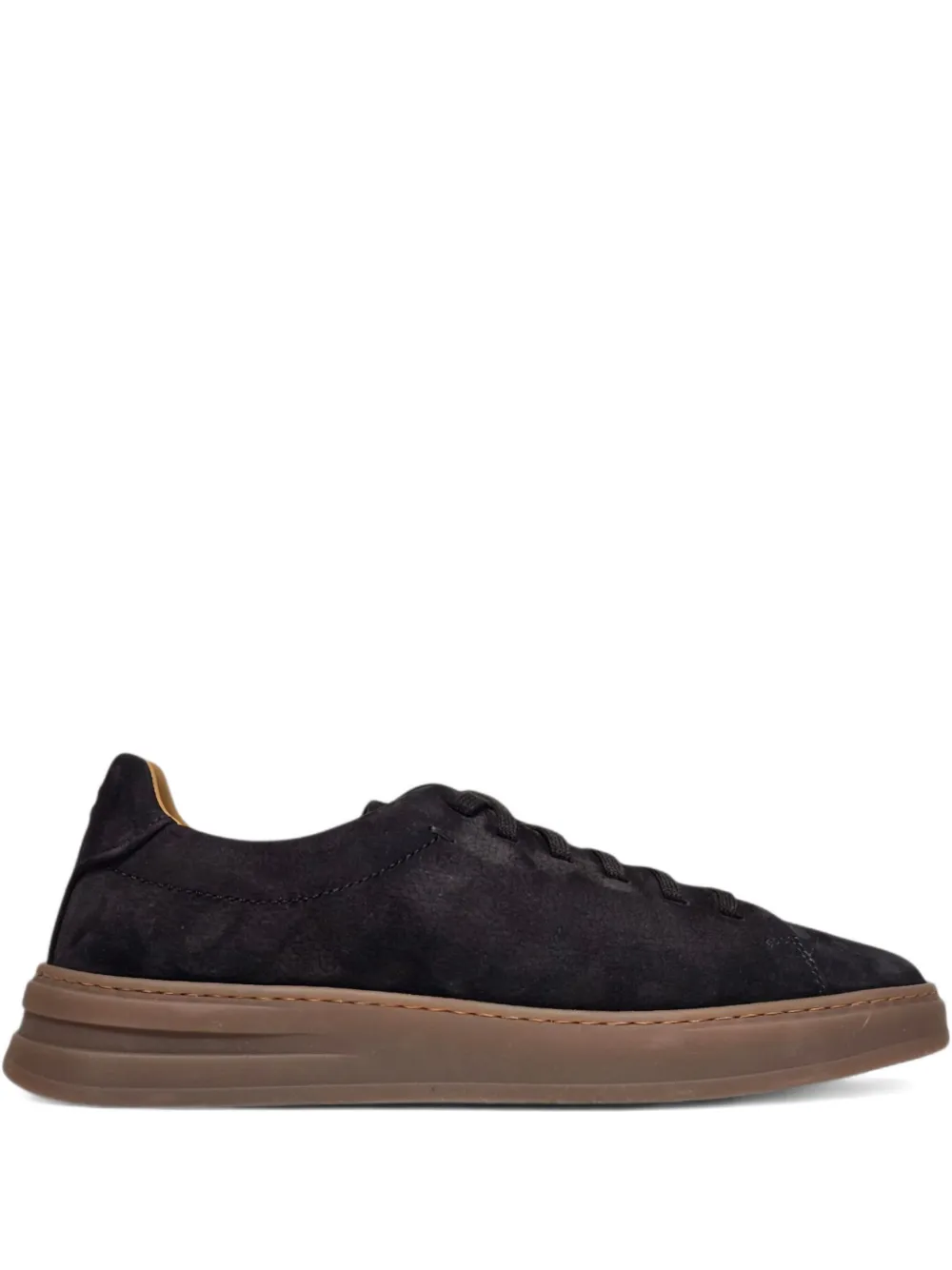 Henderson Baracco suede leather lace-up trainers Black
