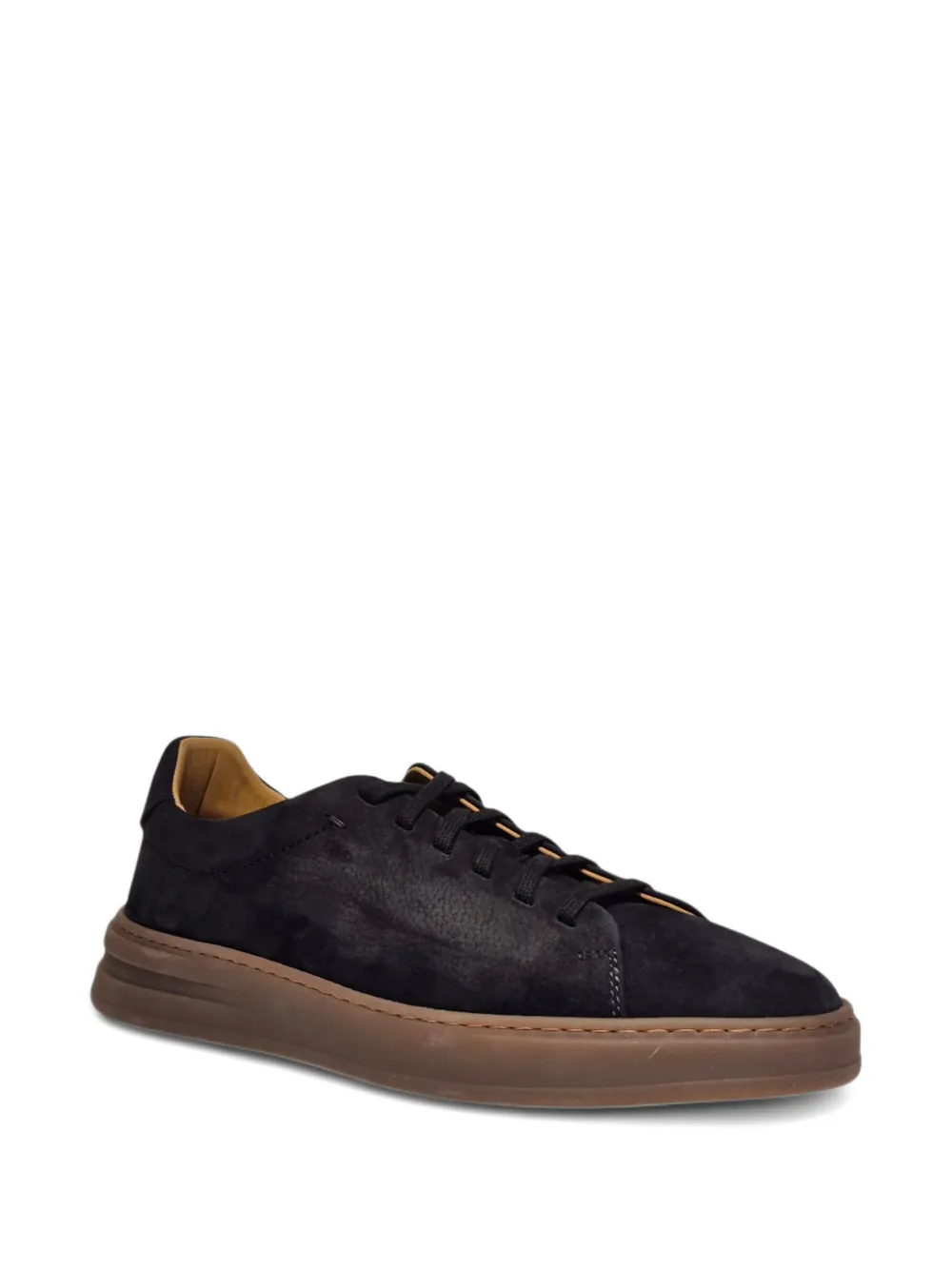 Henderson Baracco suede leather lace-up trainers Black