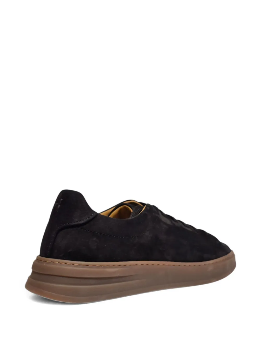 Henderson Baracco suede leather lace-up trainers Black