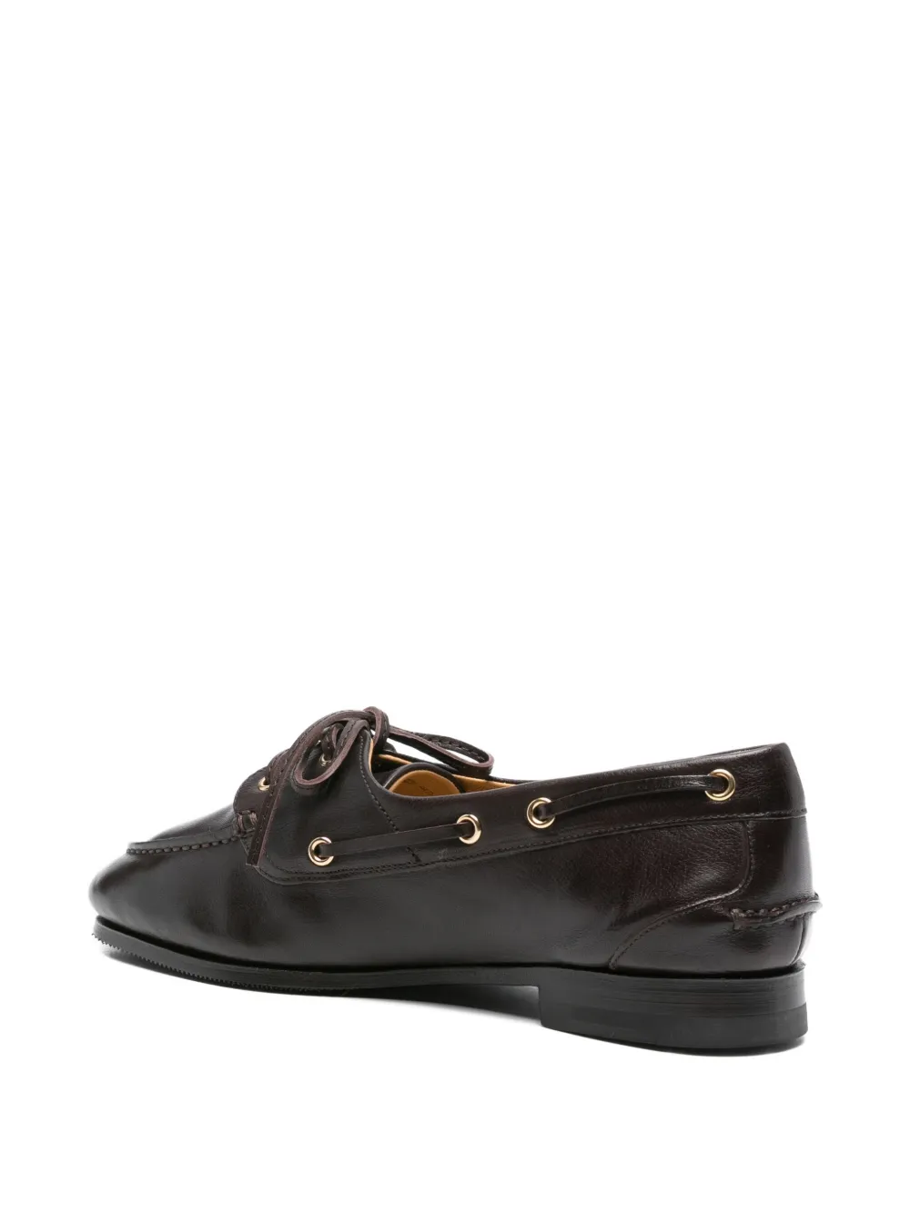 Bally Buffalo Leather Loafers Gold Hardware In Brown