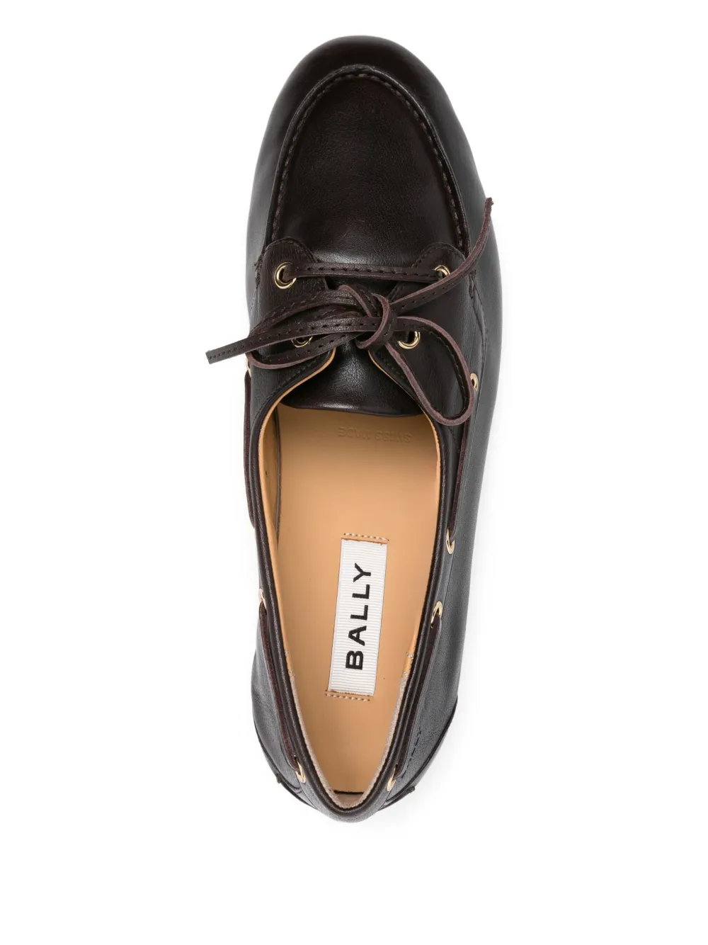 Bally Buffalo Leather Loafers Gold Hardware In Brown