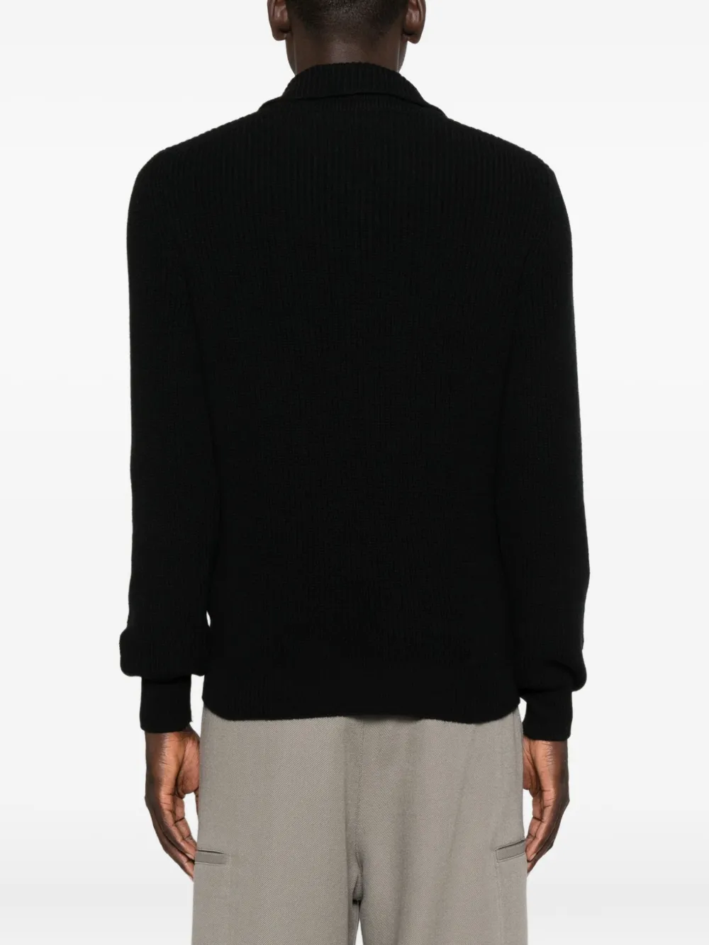 Tagliatore Polo-neck Wool Sweater In Black