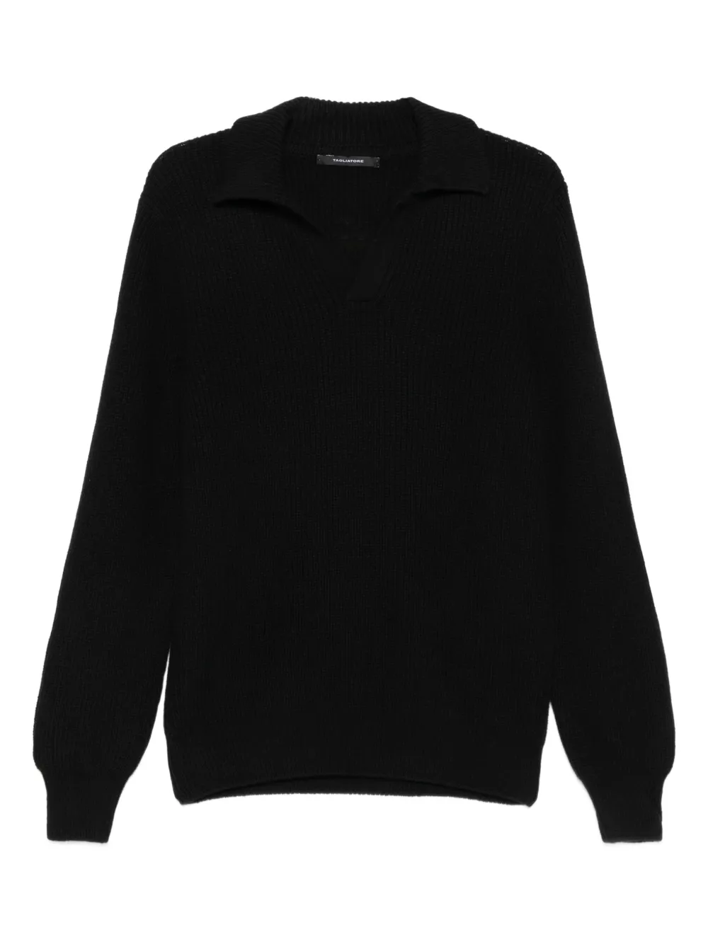 Tagliatore Polo-neck Wool Sweater In Black
