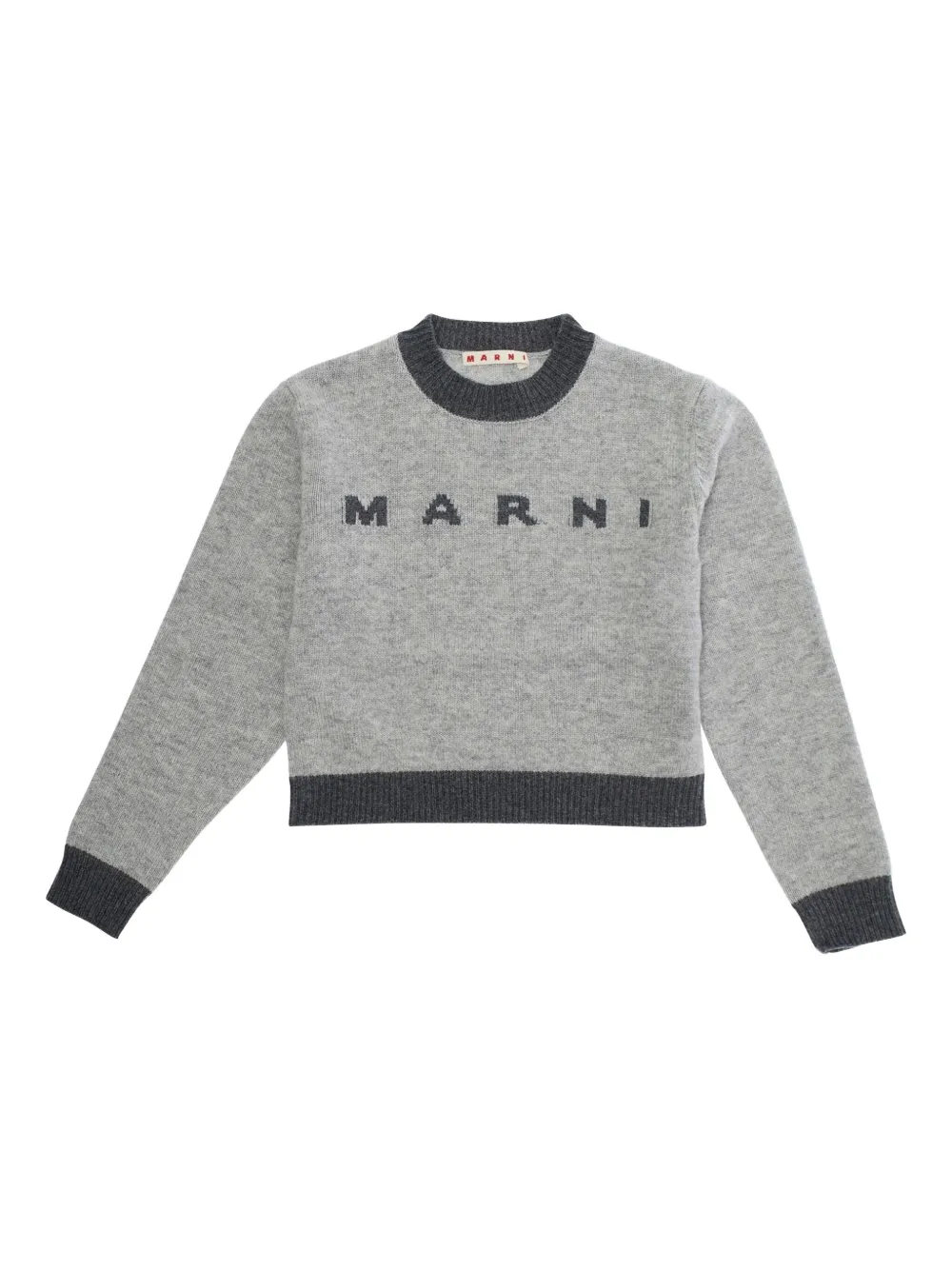 Marni Kids logo-detail sweater Grijs