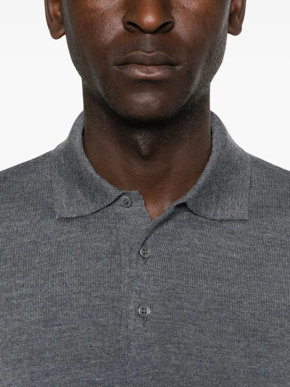 Tagliatore Merinos Polo Manica Lunga In Gray