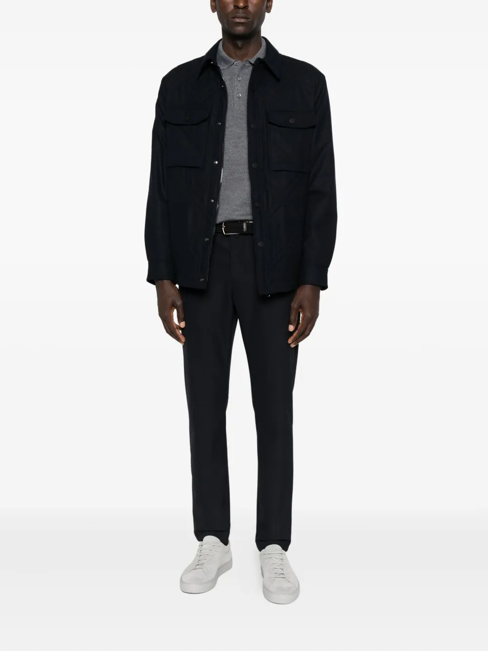 Tagliatore long-sleeve polo shirt - Grijs
