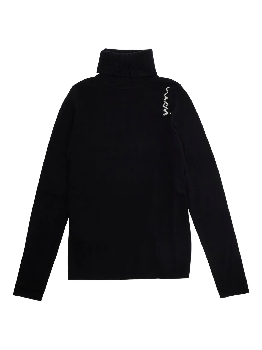 Marni Kids Top met col en borduurwerk Zwart