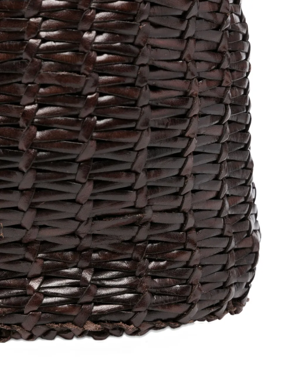 Dragon Diffusion Woven-leather Bucket Bag In Brown